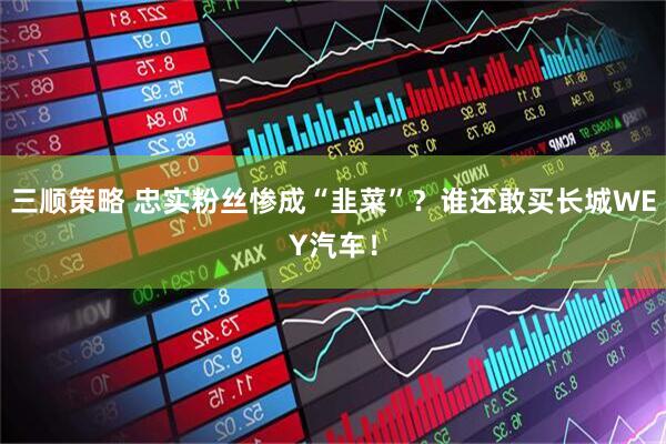 三顺策略 忠实粉丝惨成“韭菜”?谁还敢买长城WEY汽车!